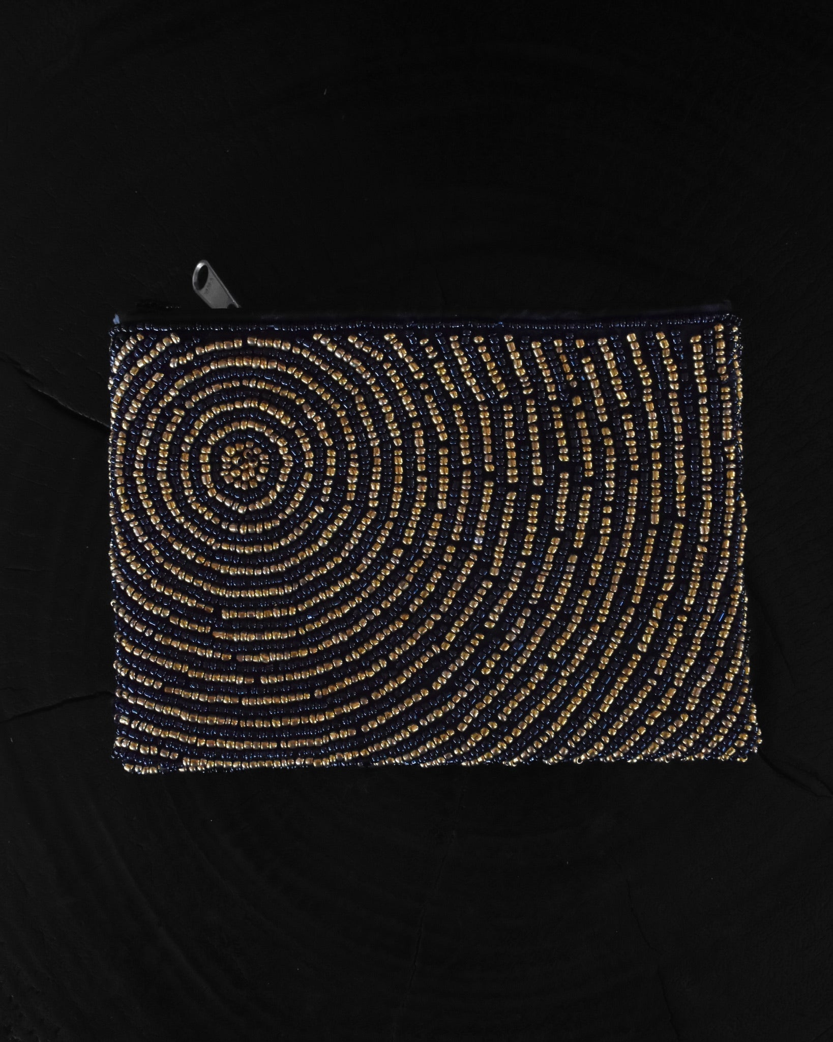 Golden Twirl Beaded Purse