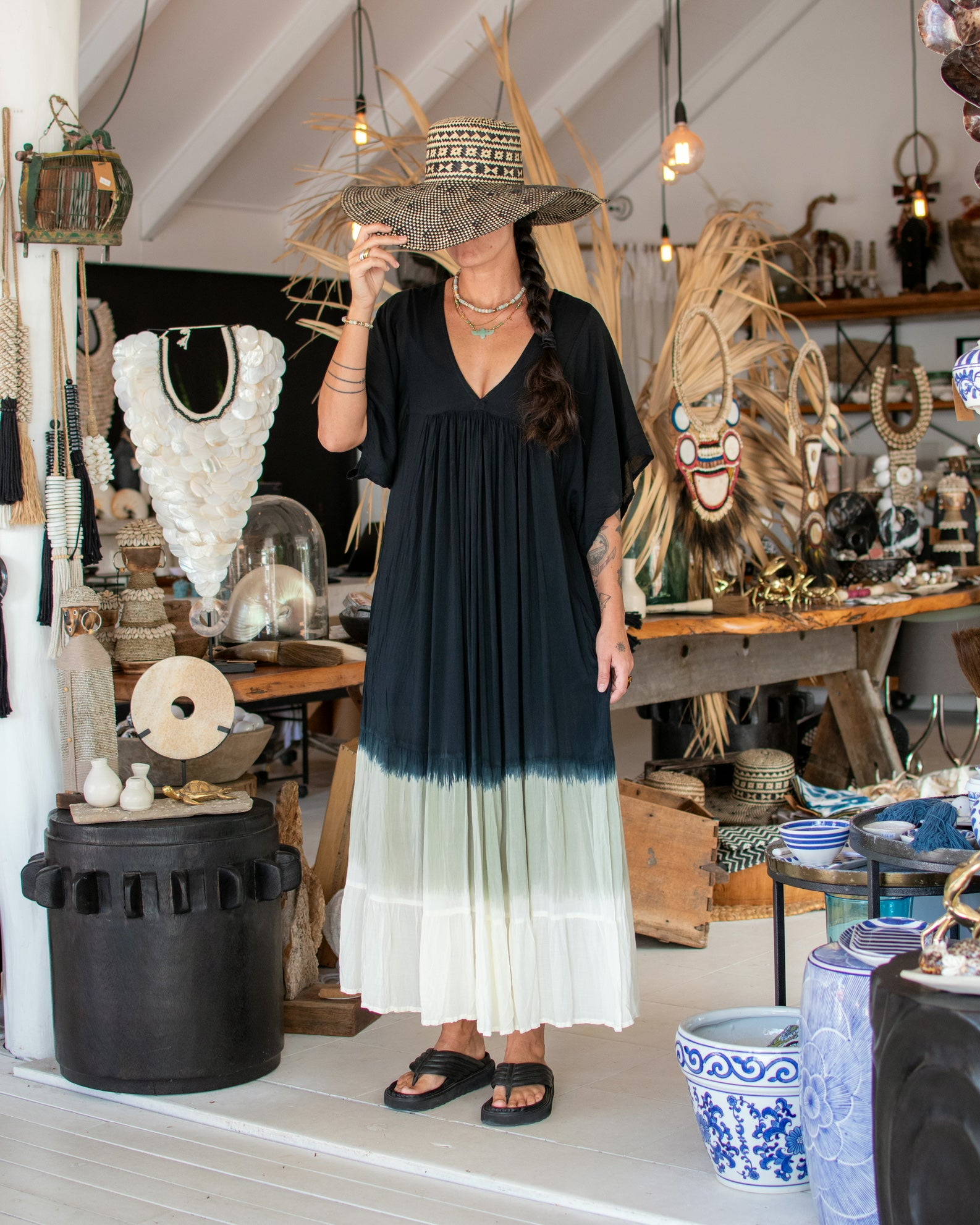 Barefoot Ombré Maxi Dress Black