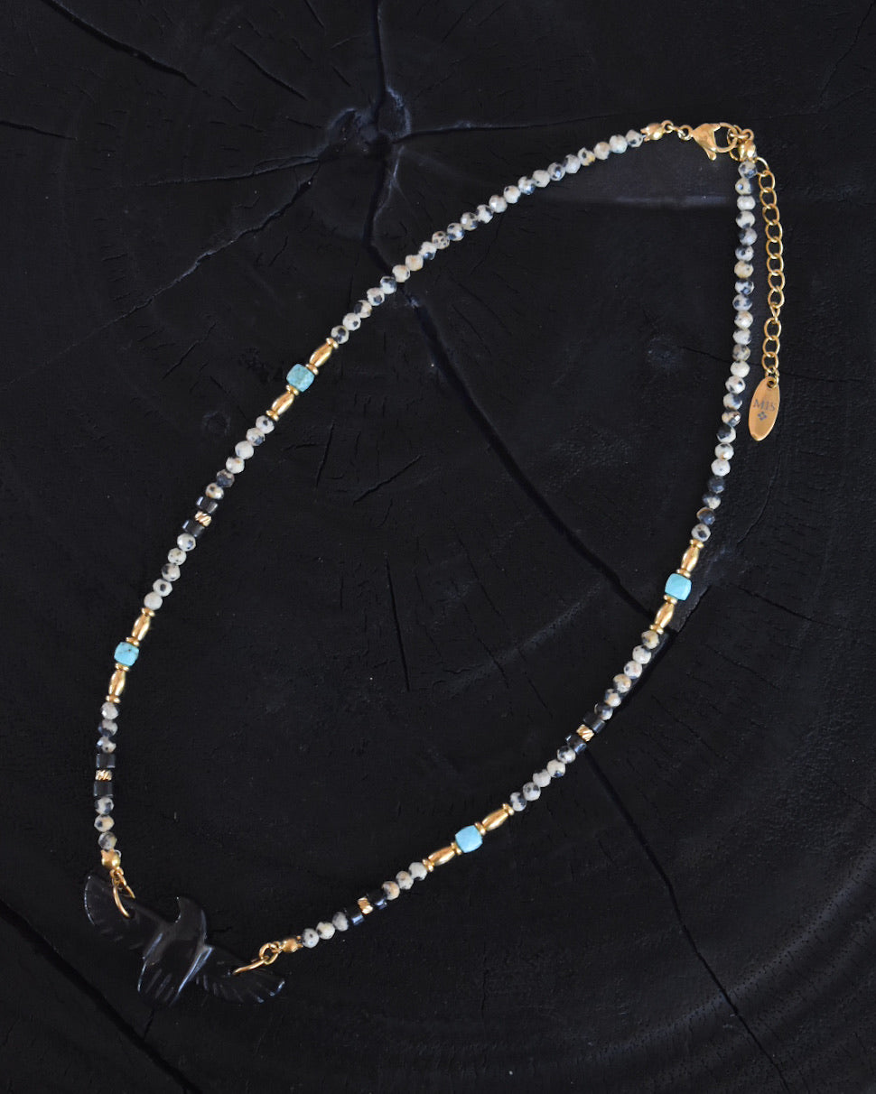 Navajo Eagle Necklace Agate