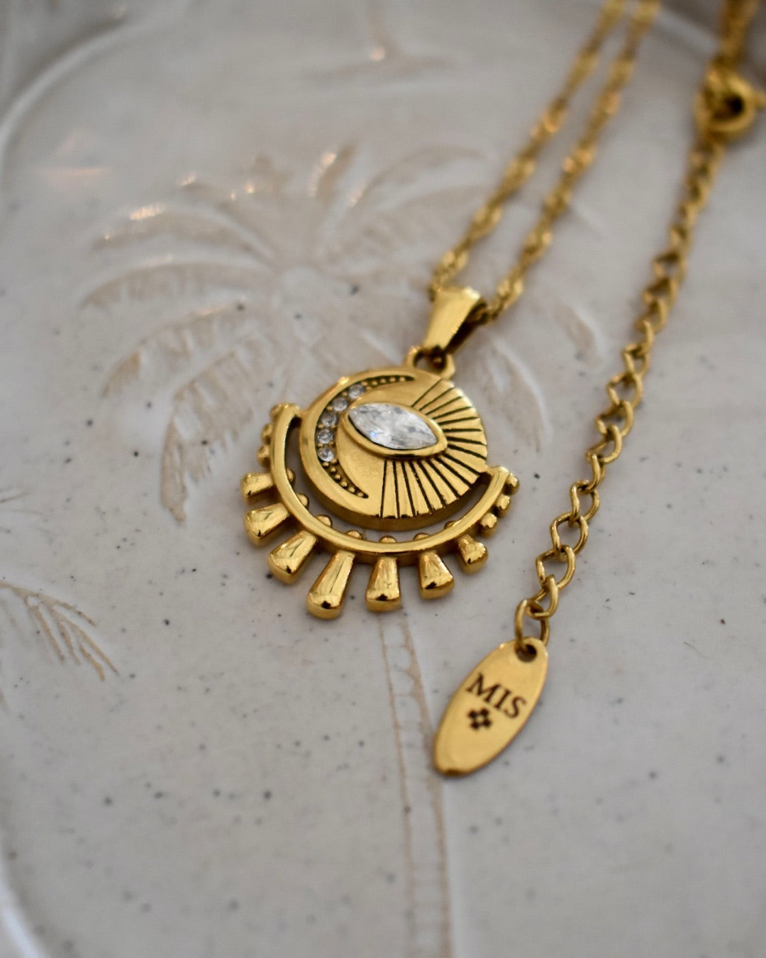 Full Moon Evil Eye Necklace
