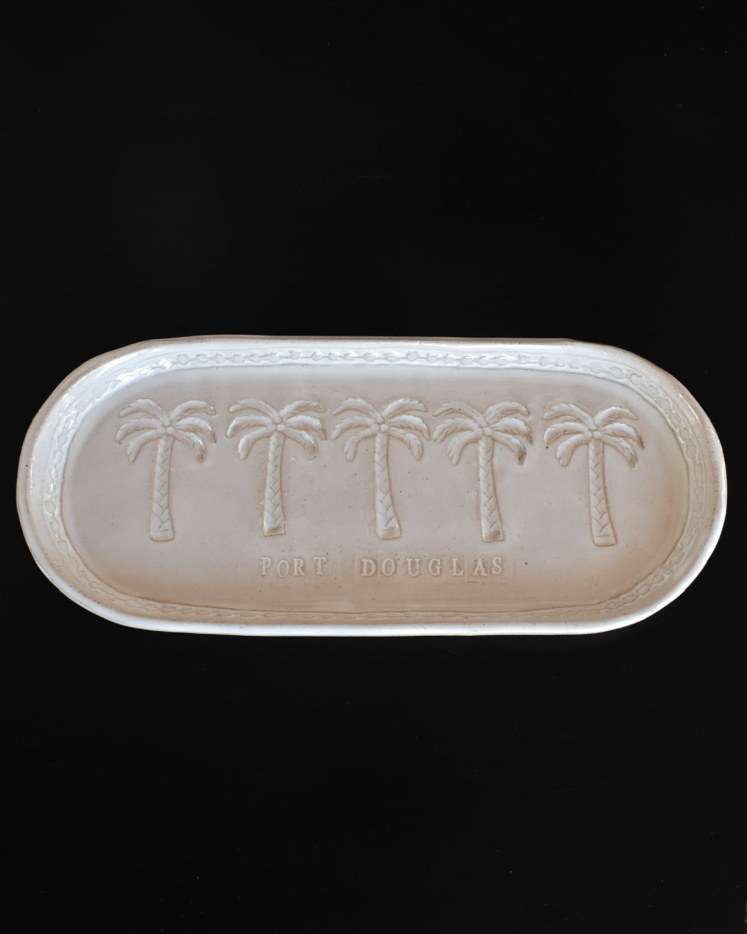 Handmade ceramic port douglas Oval palm tray