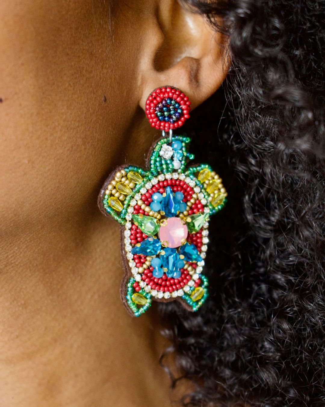 Beaded Sea Turtle Earrings