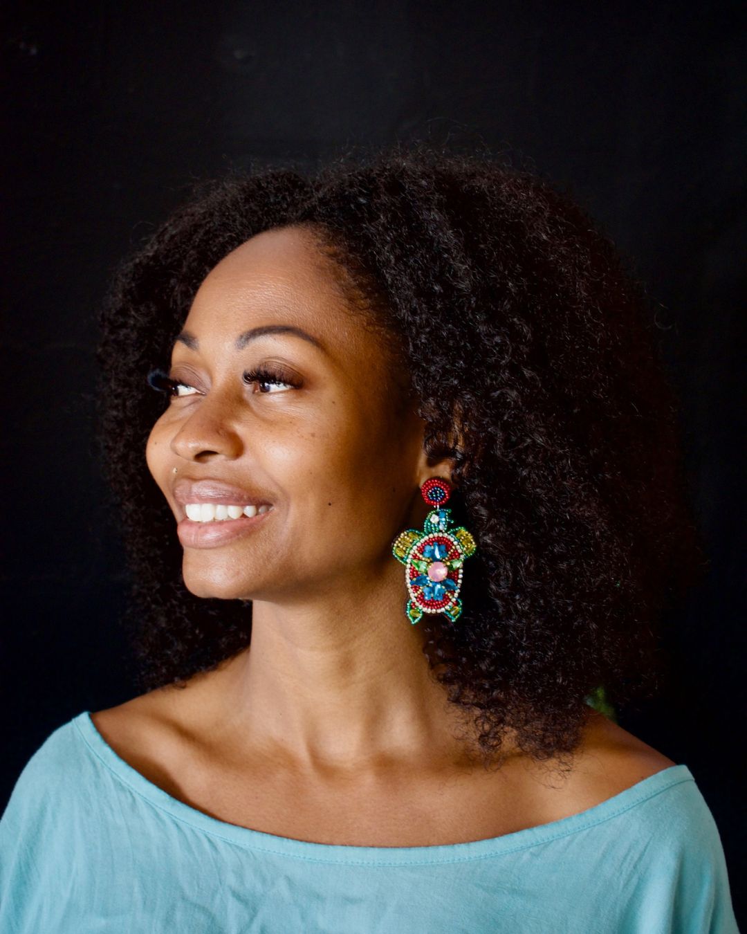 Beaded Sea Turtle Earrings