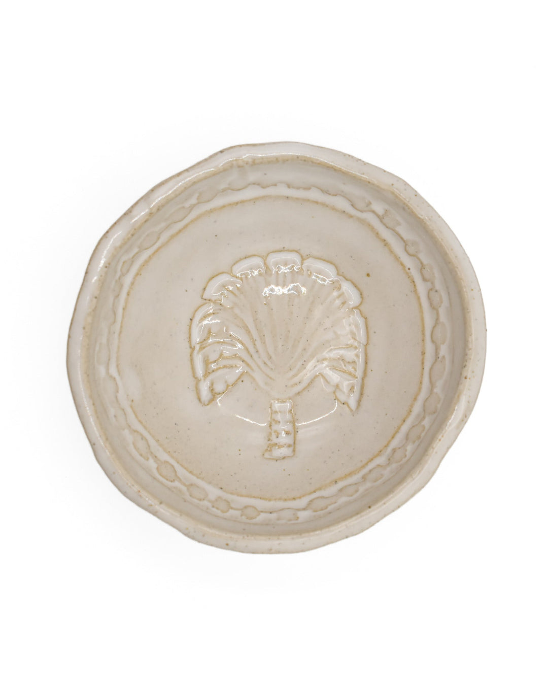 fan palm printed in small ceramic ramekin