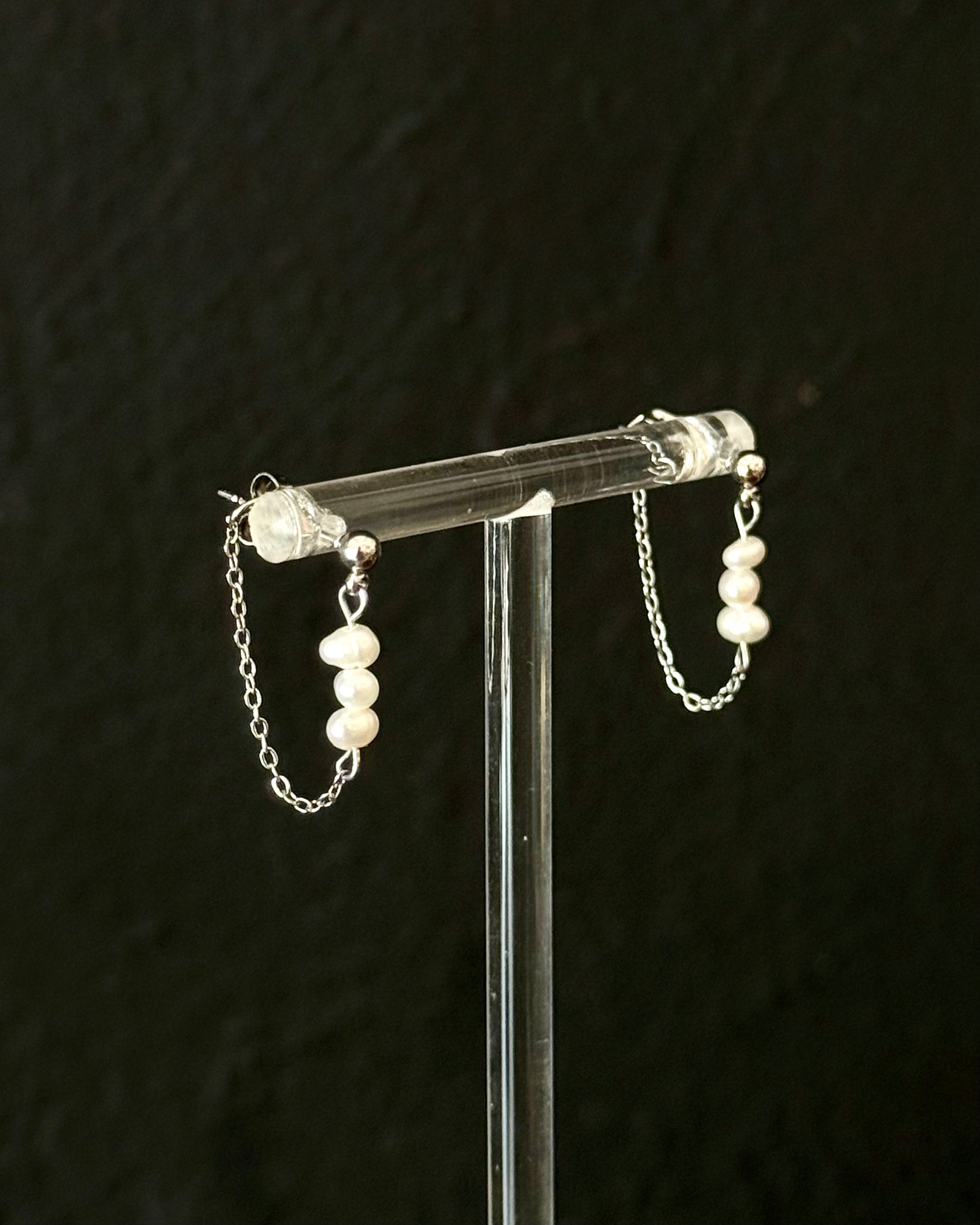 Pearl & Chain Earrings