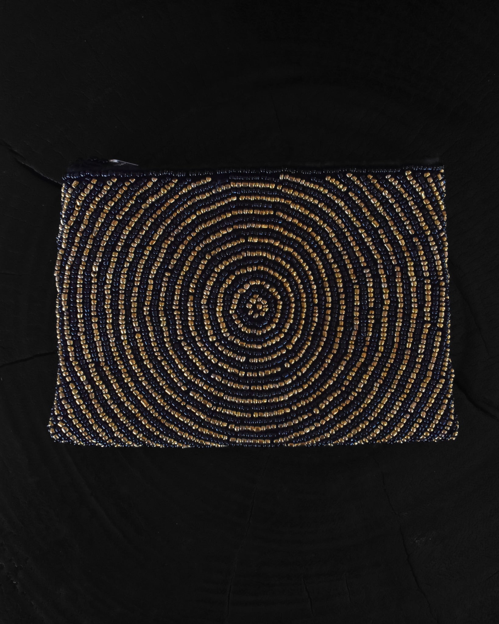 Golden Twirl Beaded Purse