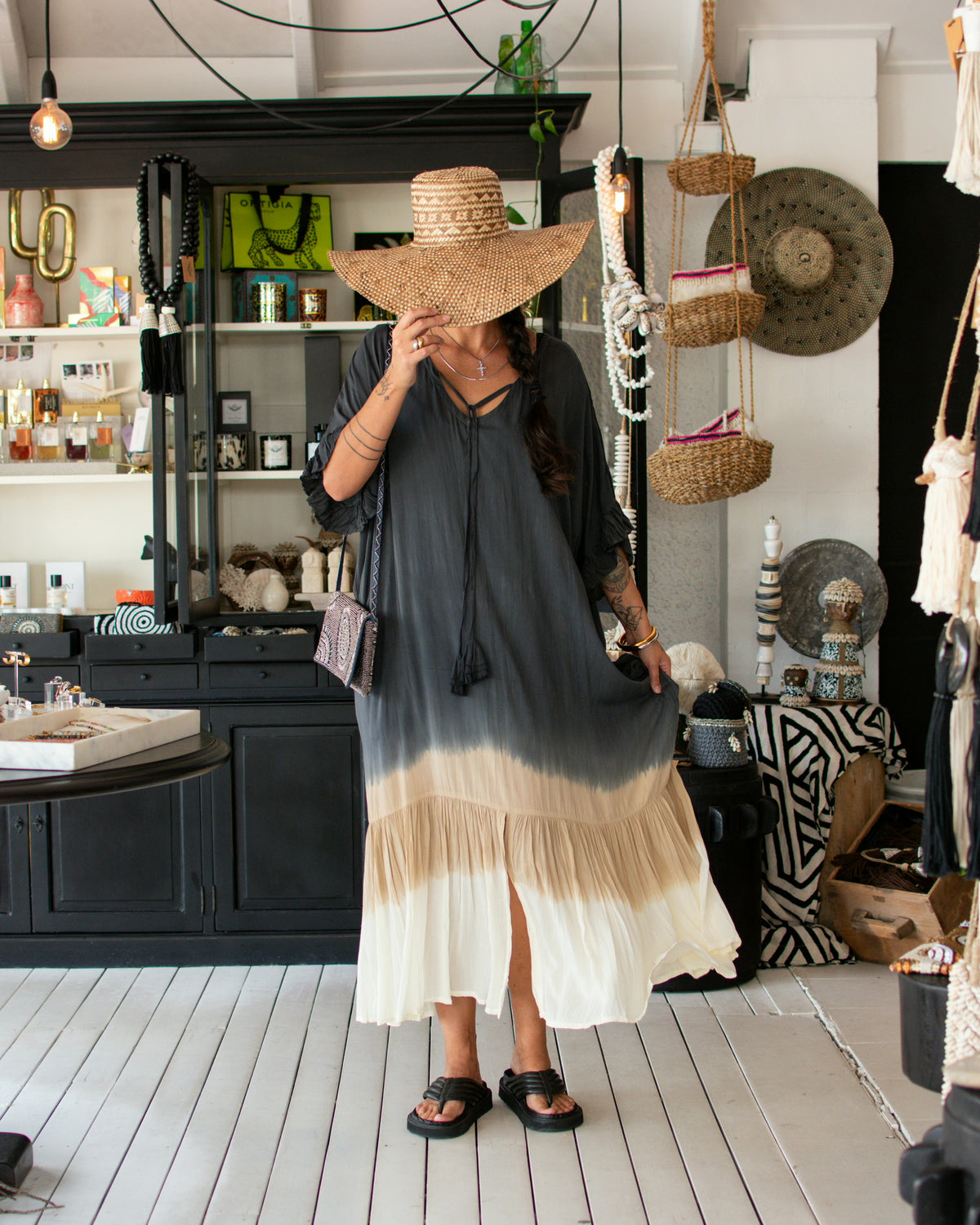 Playa Ombré Maxi Dress Grey