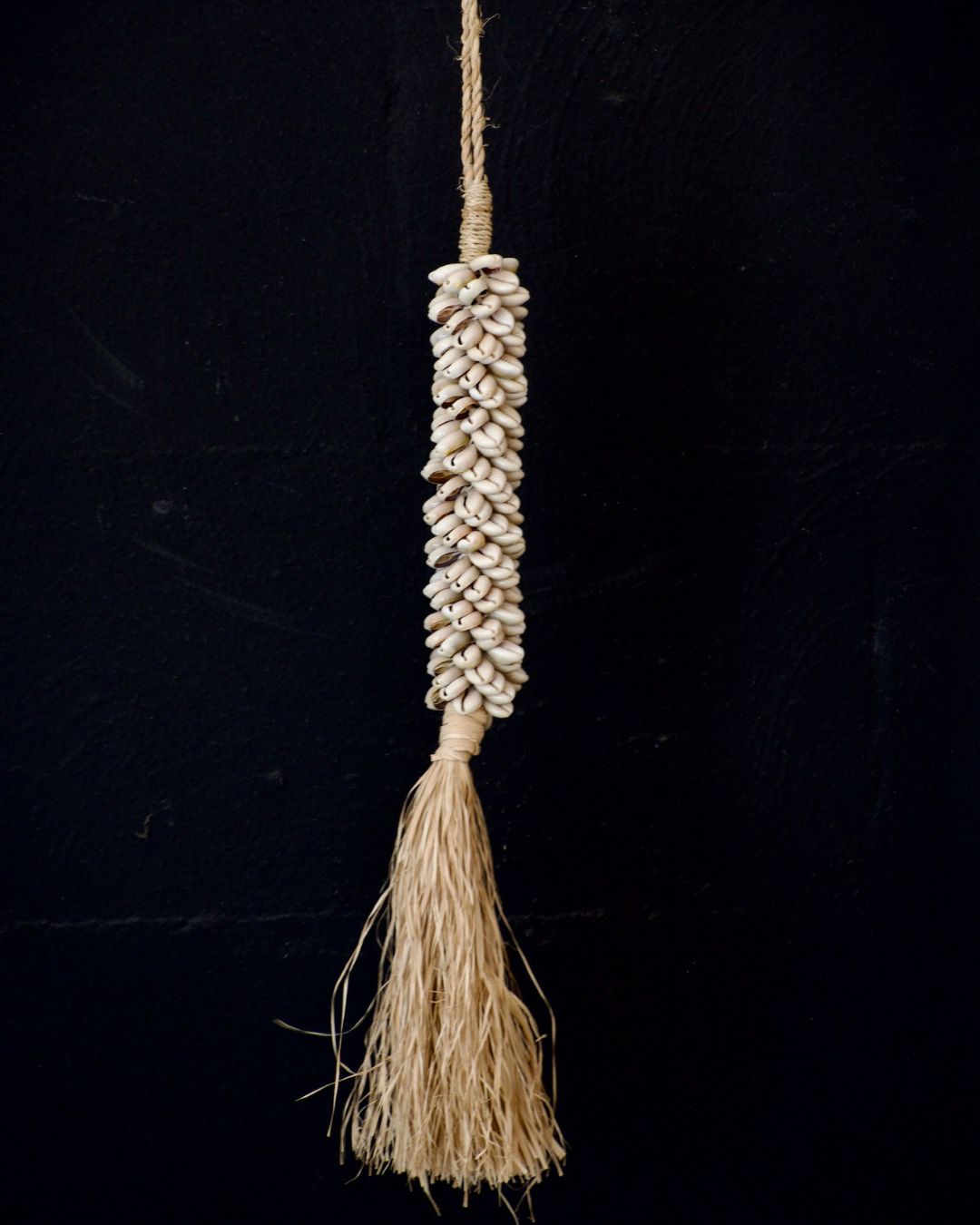 Cowrie Shell & Raffia Tassel