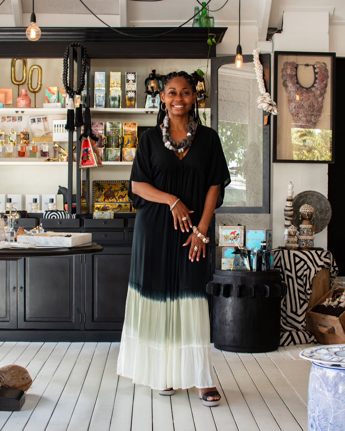 Barefoot Ombré Maxi Dress Black