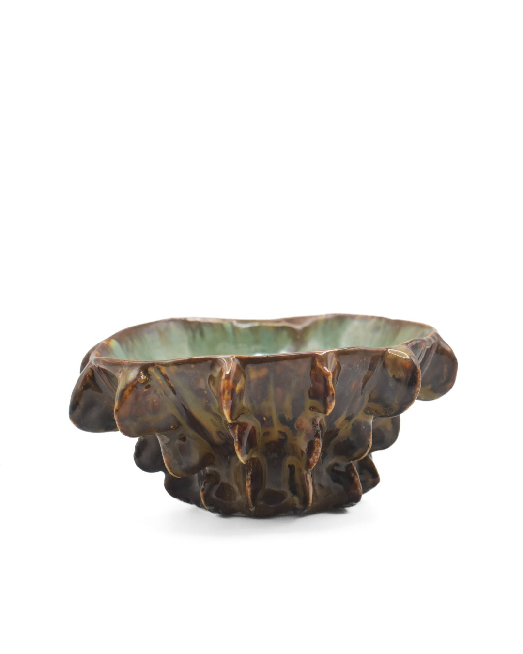 Ceramic bowl with unique design on a white background