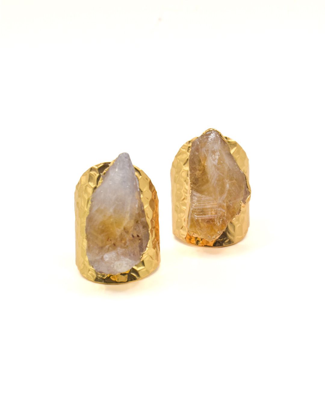 Raw Citrine Quartz Ring