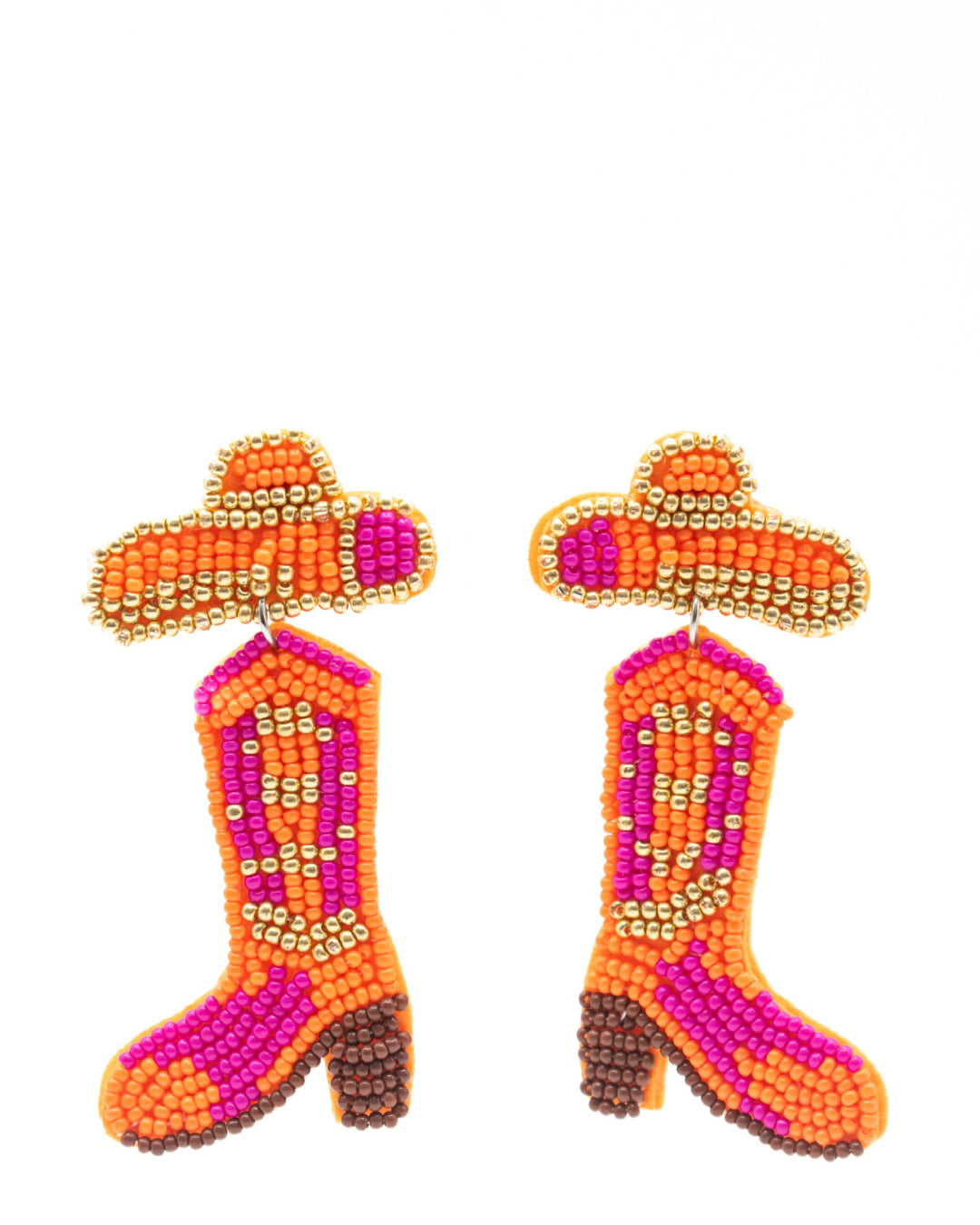 Beaded Cowboy Boot Earrings