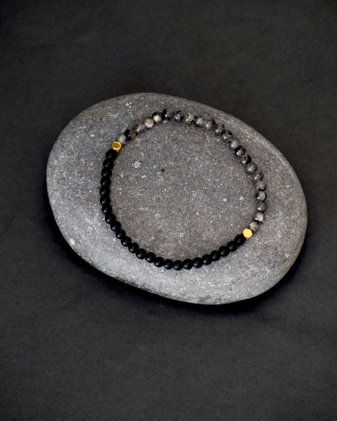 River Flow Beaded Bracelet Black