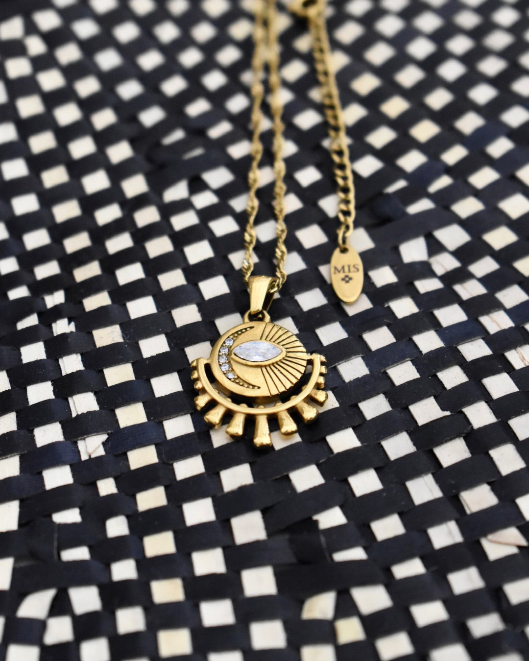 Full Moon Evil Eye Necklace