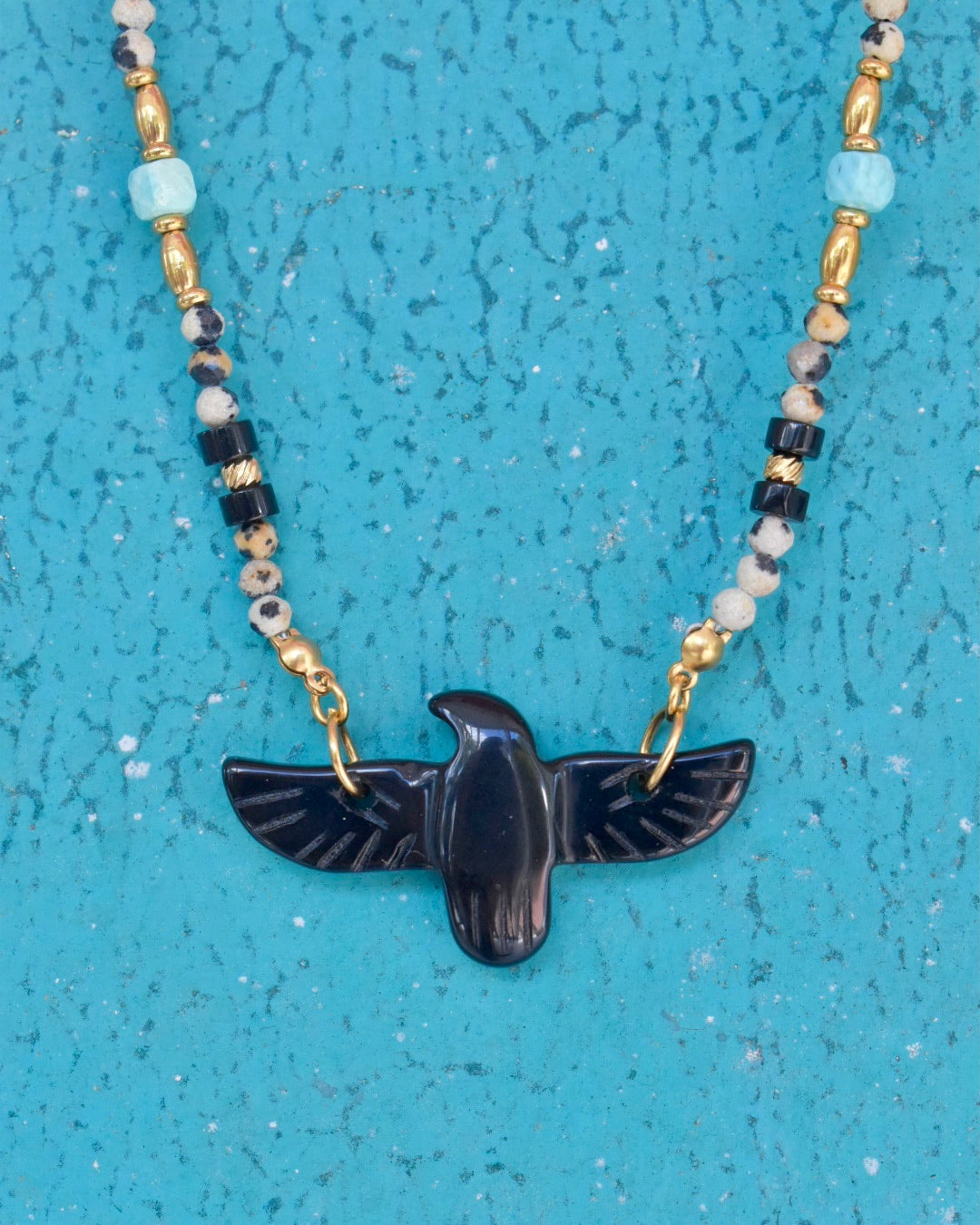 Navajo Eagle Necklace Agate