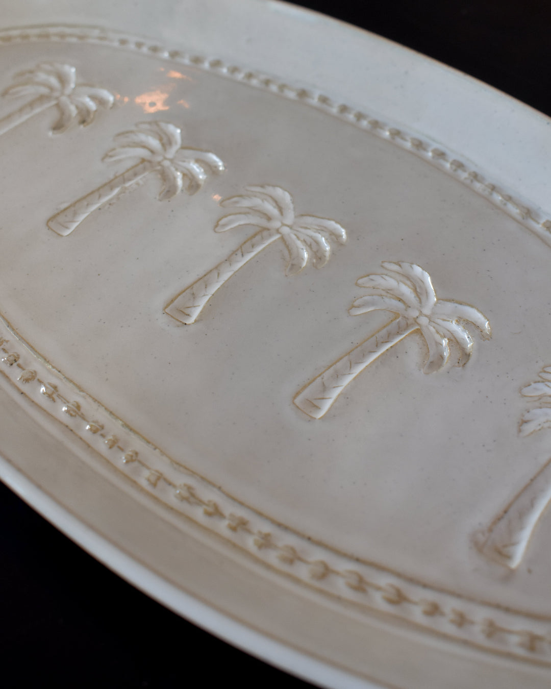 handmade ceramic palm print platter
