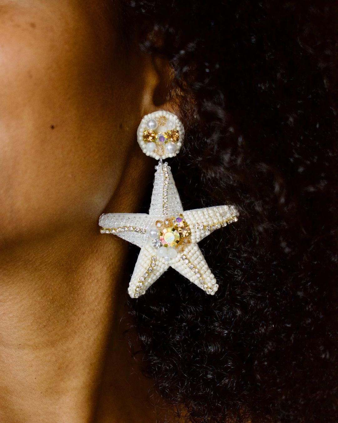 Beaded Starfish Earrings
