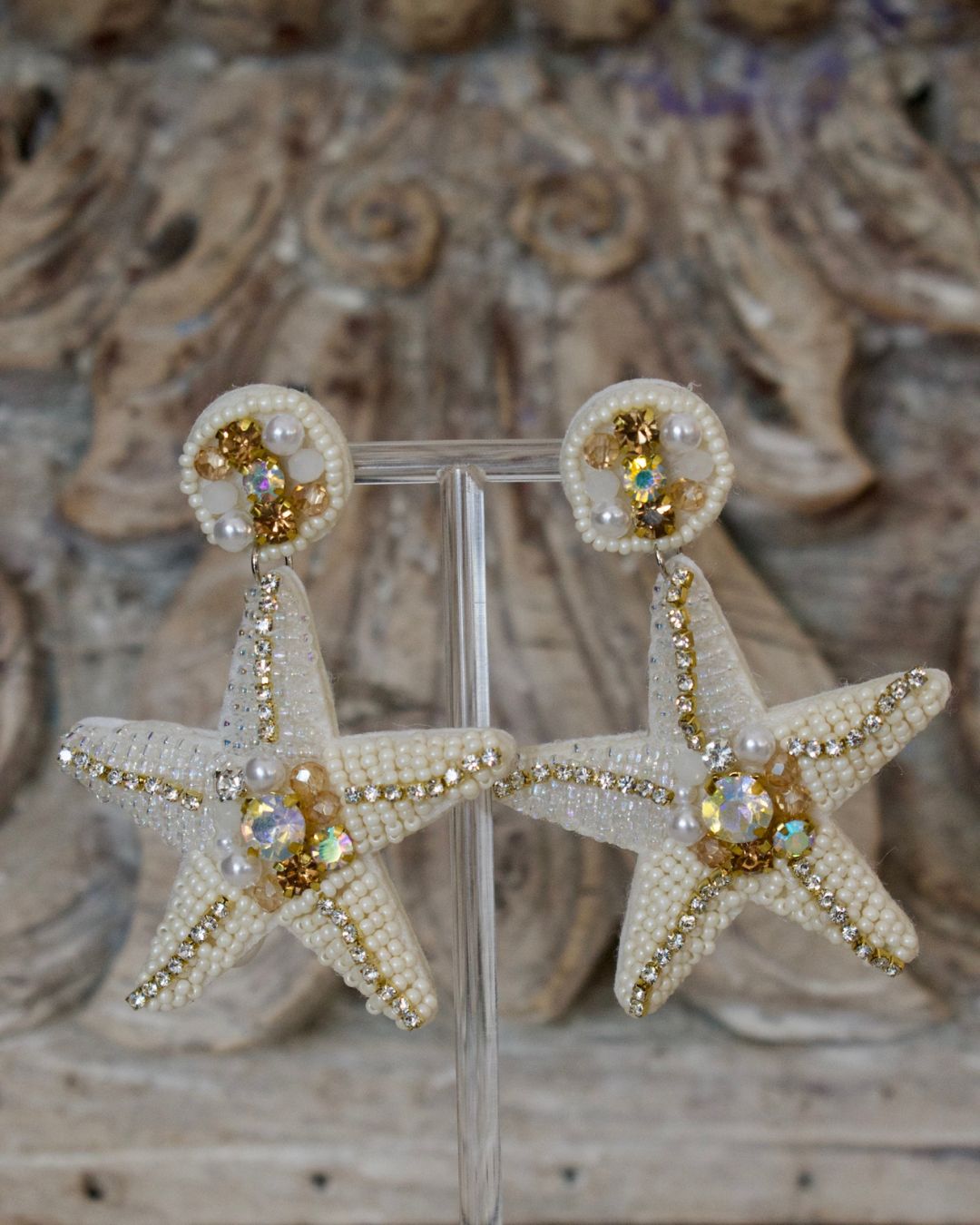 Beaded Starfish Earrings