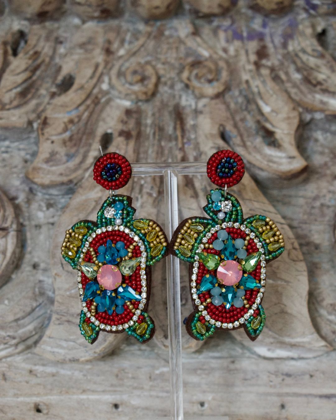 Beaded Sea Turtle Earrings